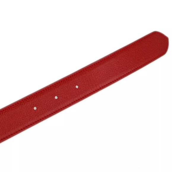 Hermes Red Courchevel Belt #70 Small Good - Picture 3 of 8